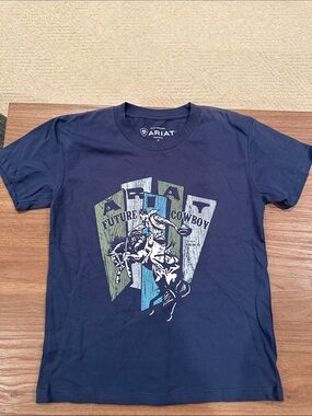 Ariat Navy Graphic 'Future Cowboy' Tee with Multi-Color Design